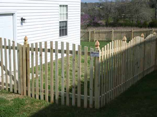Charleston Natural Wood Picket Fence