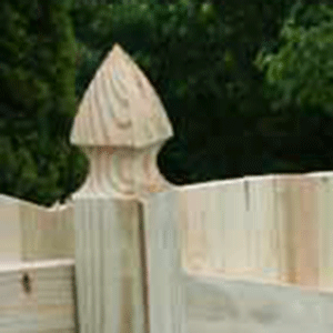 natural wood picket post top
