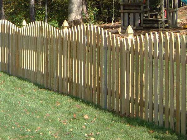 Charleston gothic natural wood picket fence