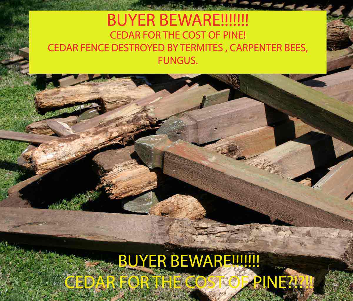 Rotten Cedar Cypress fence post