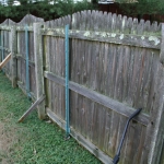 KNOCK OFF CEDAR FENCE braced to stand up