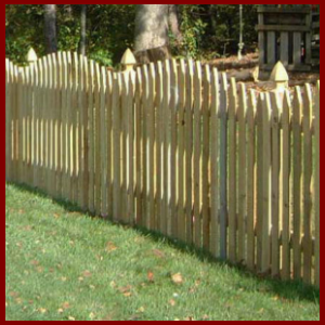 Gothic Charleston Natural Wood Picket Fence