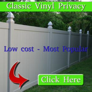Adobe classic vinyl privacy fence Bryant Fence Company
