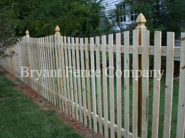 Windsor wood picket fence Bryant Fence Company